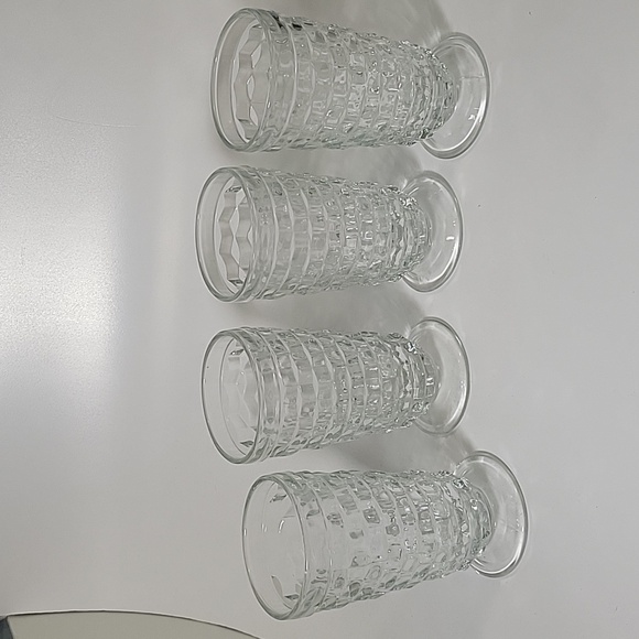 Vintage Indiana Glass Colony Tea/Water  14 oz Stacked Cube Pattern Glasses - Picture 2 of 7